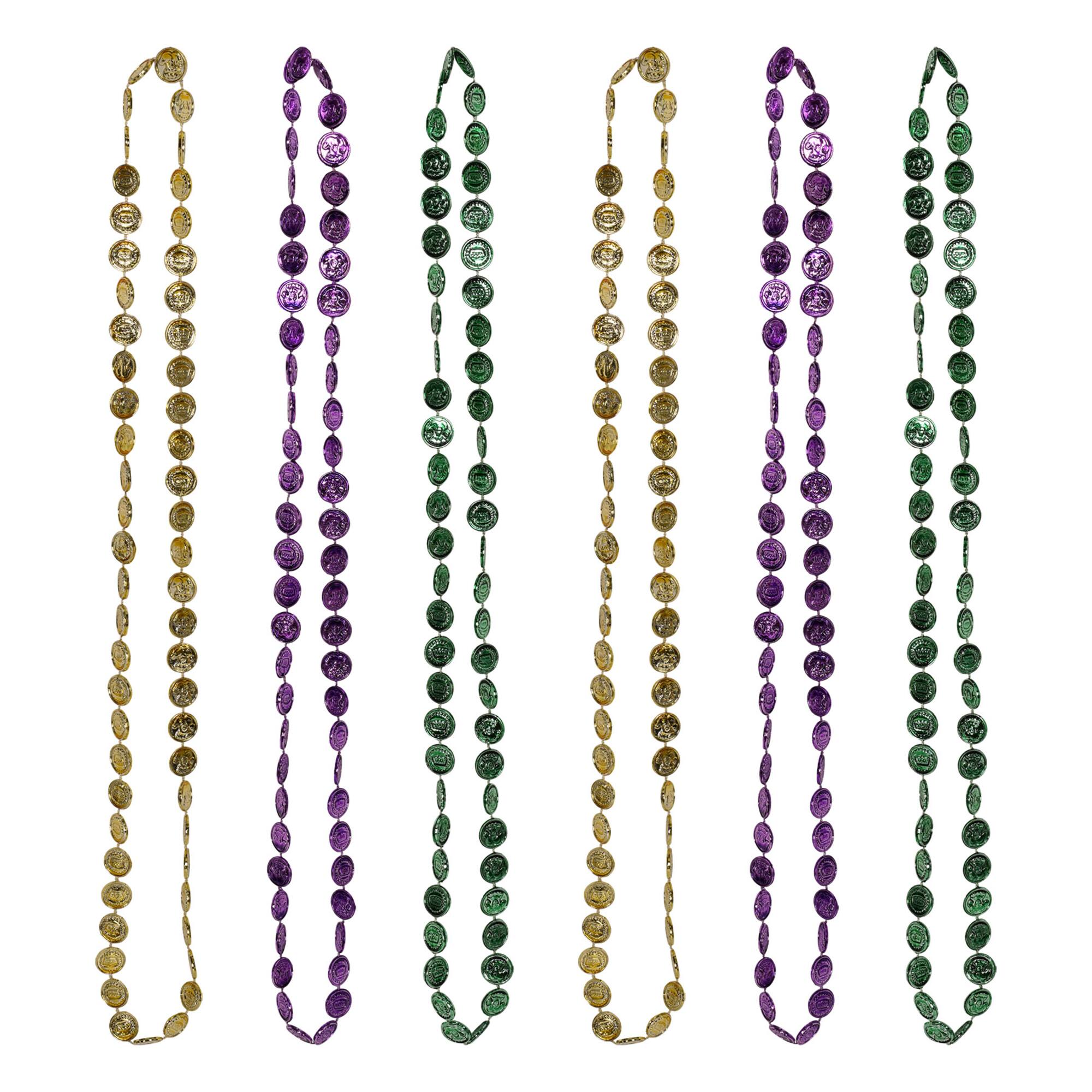 Beistle 33" Mardi Gras Coin Beads, 12ct.